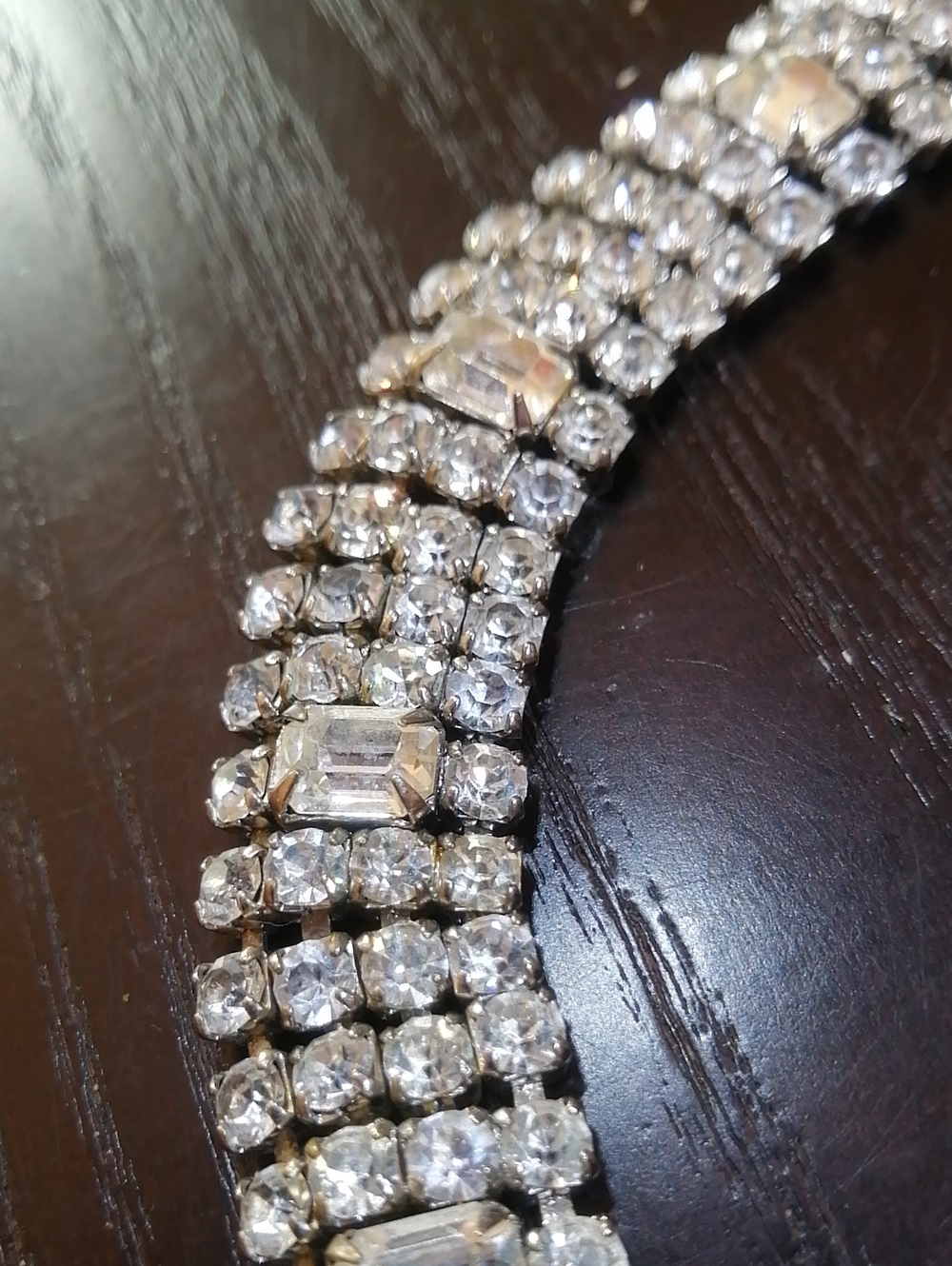 Weiss Sparkling Crystals Vintage Designer's Bracelet 7.25" Long